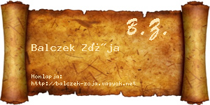 Balczek Zója névjegykártya